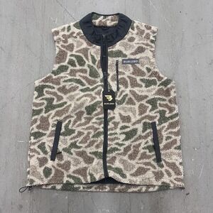 Burlebo‎ Sherpa Vest Mens 2XL Alpine Camo Find Your Wild Full Zip Lined Hunting